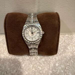 Relic Silver Watch with Crystal Accents